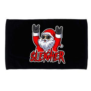 Sleigher Christmas Heavy Metal Xmas Hail Santa Microfiber Hand Towel