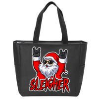 Sleigher Christmas Heavy Metal Xmas Hail Santa Zip Tote Bag