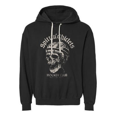 Spittin Chiclets Hockey Club Skull Garment-Dyed Fleece Hoodie