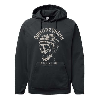 Spittin Chiclets Hockey Club Skull Performance Fleece Hoodie