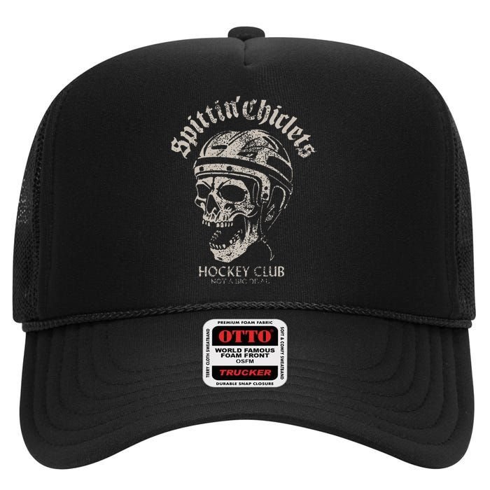 Spittin Chiclets Hockey Club Skull High Crown Mesh Back Trucker Hat