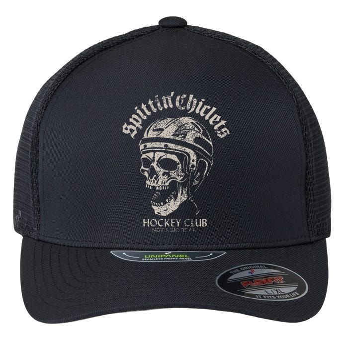 Spittin Chiclets Hockey Club Skull Flexfit Unipanel Trucker Cap