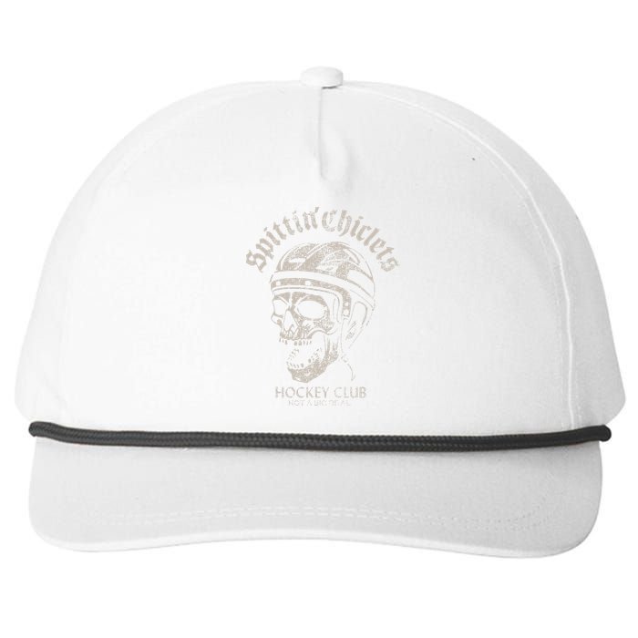 Spittin Chiclets Hockey Club Skull Snapback Five-Panel Rope Hat