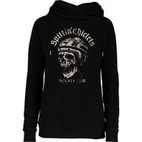 Spittin Chiclets Hockey Club Skull Womens Funnel Neck Pullover Hood