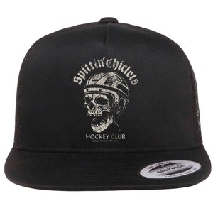 Spittin Chiclets Hockey Club Skull Flat Bill Trucker Hat