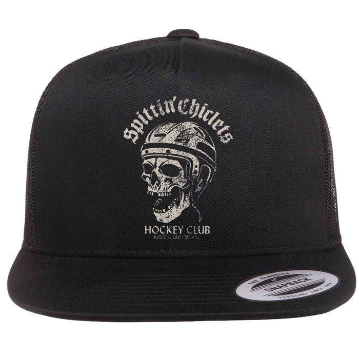 Spittin Chiclets Hockey Club Skull Flat Bill Trucker Hat