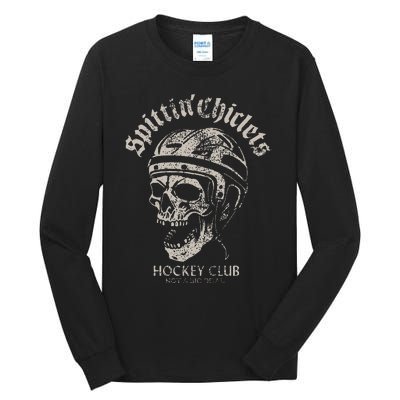 Spittin Chiclets Hockey Club Skull Tall Long Sleeve T-Shirt