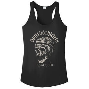 Spittin Chiclets Hockey Club Skull Ladies PosiCharge Competitor Racerback Tank