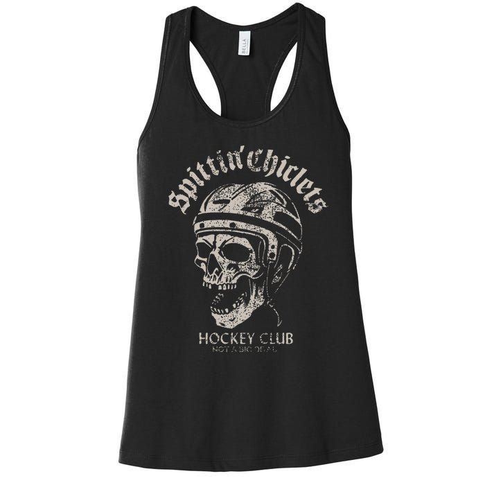 Spittin Chiclets Hockey Club Skull Women's Racerback Tank