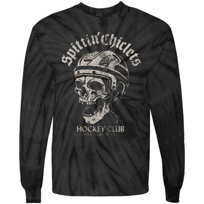 Spittin Chiclets Hockey Club Skull Tie-Dye Long Sleeve Shirt