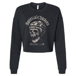 Spittin Chiclets Hockey Club Skull Cropped Pullover Crew