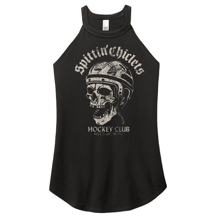 Spittin Chiclets Hockey Club Skull Women's Perfect Tri Rocker Tank