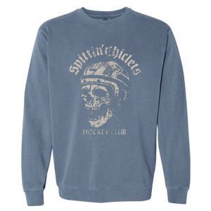 Spittin Chiclets Hockey Club Skull Garment-Dyed Sweatshirt