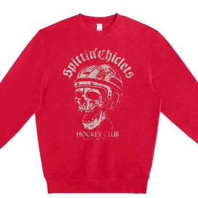 Spittin Chiclets Hockey Club Skull Premium Crewneck Sweatshirt