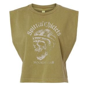 Spittin Chiclets Hockey Club Skull Garment-Dyed Women's Muscle Tee