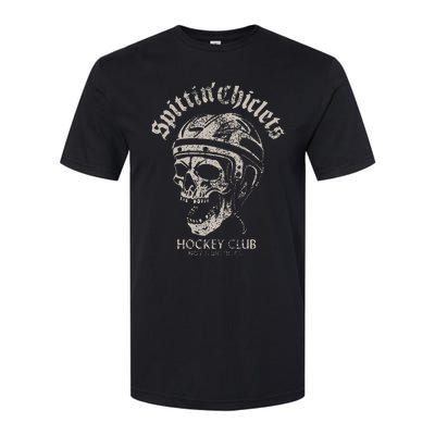 Spittin Chiclets Hockey Club Skull Softstyle CVC T-Shirt