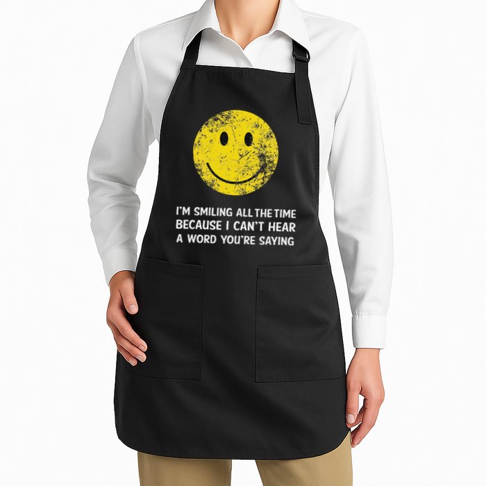 Smiling Cant Hear A Word Funny Deaf Old People Joke Apron