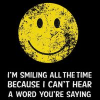 Smiling Cant Hear A Word Funny Deaf Old People Joke Drawstring Bag