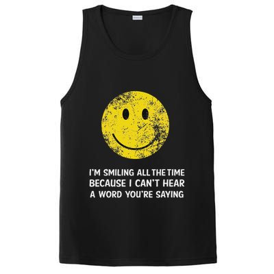 Smiling Cant Hear A Word Funny Deaf Old People Joke PosiCharge Competitor Tank