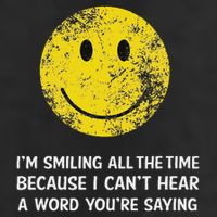 Smiling Cant Hear A Word Funny Deaf Old People Joke Golf Towel