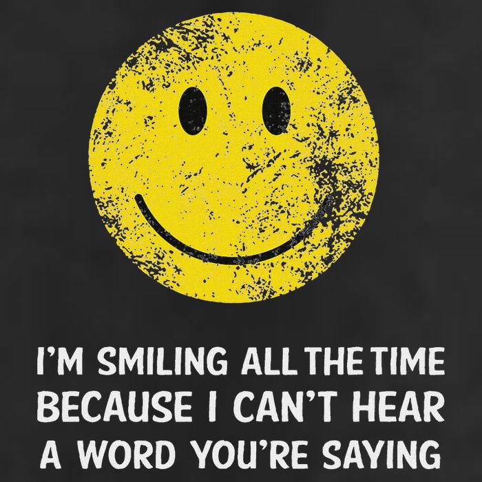 Smiling Cant Hear A Word Funny Deaf Old People Joke Golf Towel