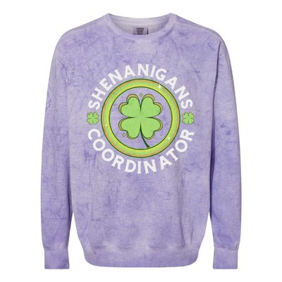 Shenanigans Coordinator Happy St Patricks Day Colorblast Crewneck Sweatshirt