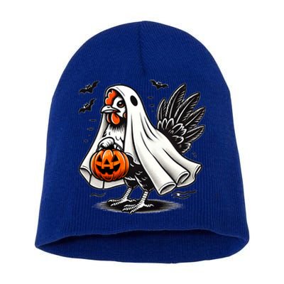 Shivering Chicken Halloween Ghost Rooster Trick Or Treat Gift Short Acrylic Beanie