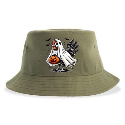 Shivering Chicken Halloween Ghost Rooster Trick Or Treat Gift Sustainable Bucket Hat