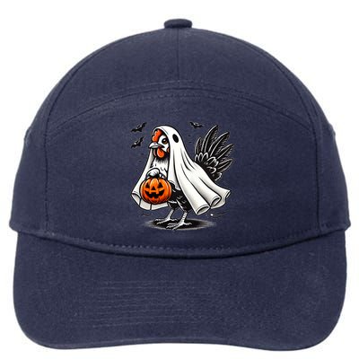 Shivering Chicken Halloween Ghost Rooster Trick Or Treat Gift 7-Panel Snapback Hat