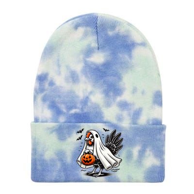 Shivering Chicken Halloween Ghost Rooster Trick Or Treat Gift Tie Dye 12in Knit Beanie