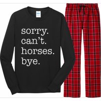 Sorry Cant Horses Bye Funny Horse Long Sleeve Pajama Set