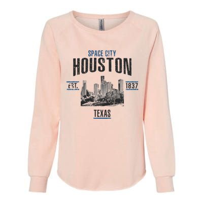 Space City Houston Est 1837 Texas Womens California Wash Sweatshirt