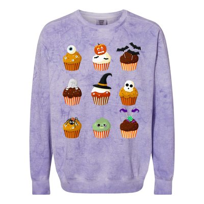 Spooky Cupcake Halloween Outfit Colorblast Crewneck Sweatshirt