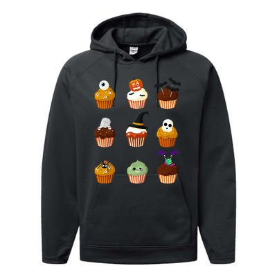 Spooky Cupcake Halloween Outfit Performance Fleece Hoodie