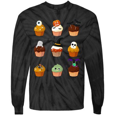 Spooky Cupcake Halloween Outfit Tie-Dye Long Sleeve Shirt