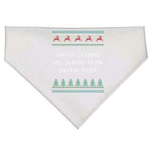 Santa Cleans His Sleigh With Santatizer Christmas Dad Jokes Gift USA-Made Doggie Bandana