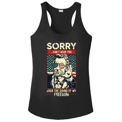 Sorry Cant Hear You Sound Of My Freedom 4th Of July Ladies PosiCharge Competitor Racerback Tank