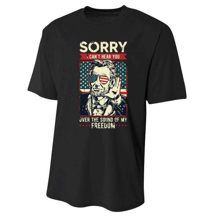 Sorry Cant Hear You Sound Of My Freedom 4th Of July Performance Sprint T-Shirt