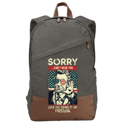 Sorry Cant Hear You Sound Of My Freedom 4th Of July Cotton Canvas Backpack