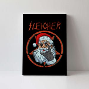 Sleigher Christmas Heavy Metal Xmas Hail Santa Canvas