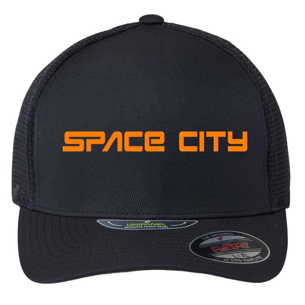 Space City Houston Flexfit Unipanel Trucker Cap