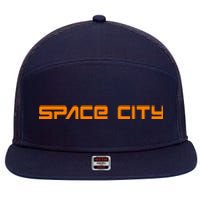 Space City Houston 7 Panel Mesh Trucker Snapback Hat