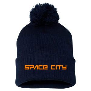 Space City Houston Pom Pom 12in Knit Beanie