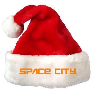 Space City Houston Premium Christmas Santa Hat