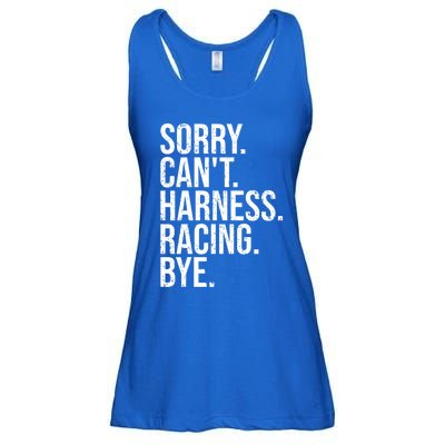 Sorry Can't Harness Racing Funny Gift Funny Trotting Race Gift Ladies Essential Flowy Tank