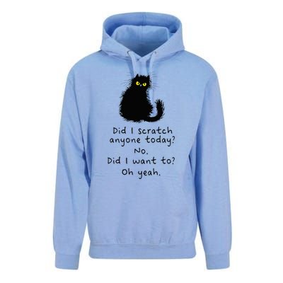 Sarcastic Cat Have I Scratched Anyone Today Funny Black Cat Unisex Surf Hoodie