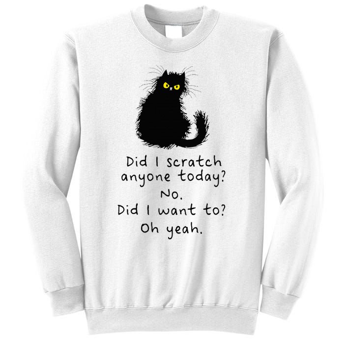 Sarcastic Cat Have I Scratched Anyone Today Funny Black Cat Sweatshirt