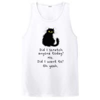 Sarcastic Cat Have I Scratched Anyone Today Funny Black Cat PosiCharge Competitor Tank