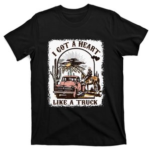 Sunset Cowgirl Heart Truck Cowboy Country T-Shirt