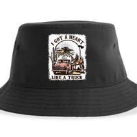 Sunset Cowgirl Heart Truck Cowboy Country Sustainable Bucket Hat